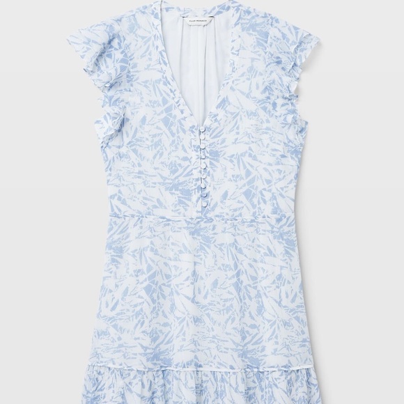 Flutter Sleeve Printed Dress - New With Tags - NEVER WORN - Blue Base - Picture 4 of 4